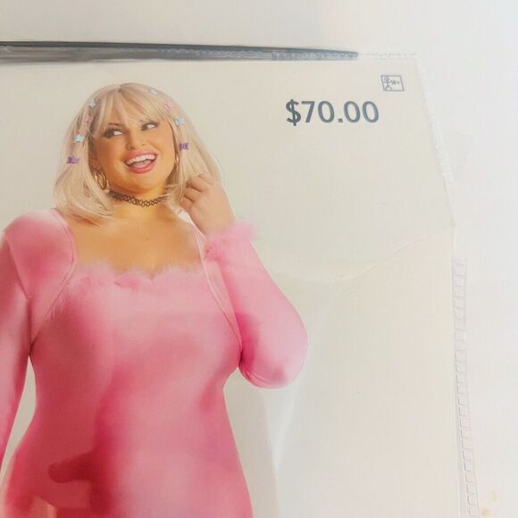 NWT y2k Pink Mini Dress Pink Fur Lined Jennifer Coolidge Legally Blonde Size 1X - Picture 3 of 5